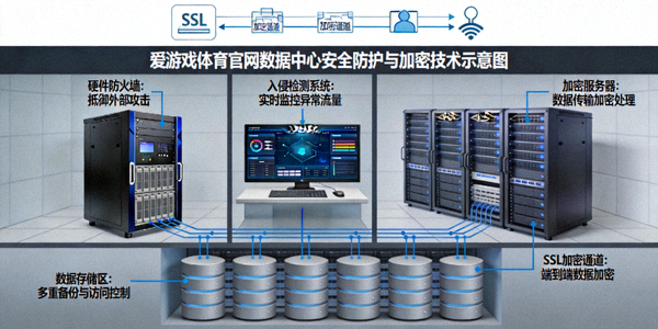 爱游戏体育官网数据中心内部安全防护设施与加密技术示意图