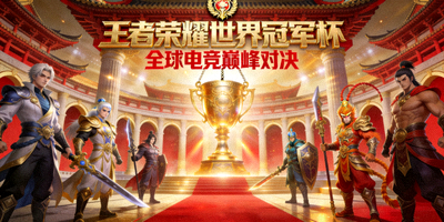 王者荣耀世界冠军杯宣传图，中西合璧的竞技场设计
