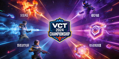 无畏契约2024全球冠军赛标志与特工技能特效融合的背景
