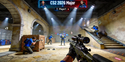 CS2 2026 Major锦标赛关键残局，选手完成1v3精彩操作